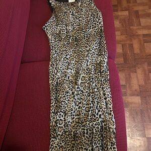 Bebe Animal Print Blouse in Black and Tan